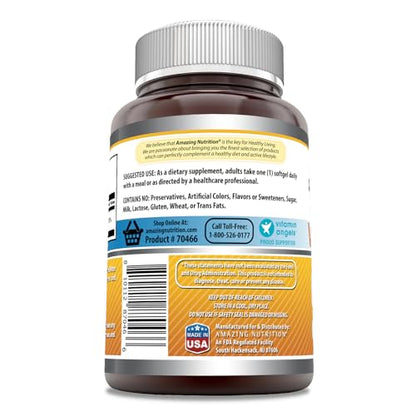 Detalle de cápsulas blandas suplemento vitamina D3 Amazing Formulas