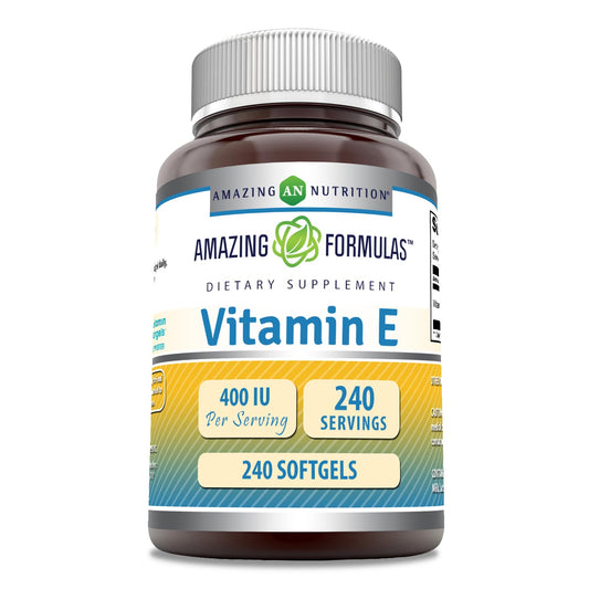 Amazing Formulas Vitamina E 400 UI 240 cápsulas blandas sin OGM