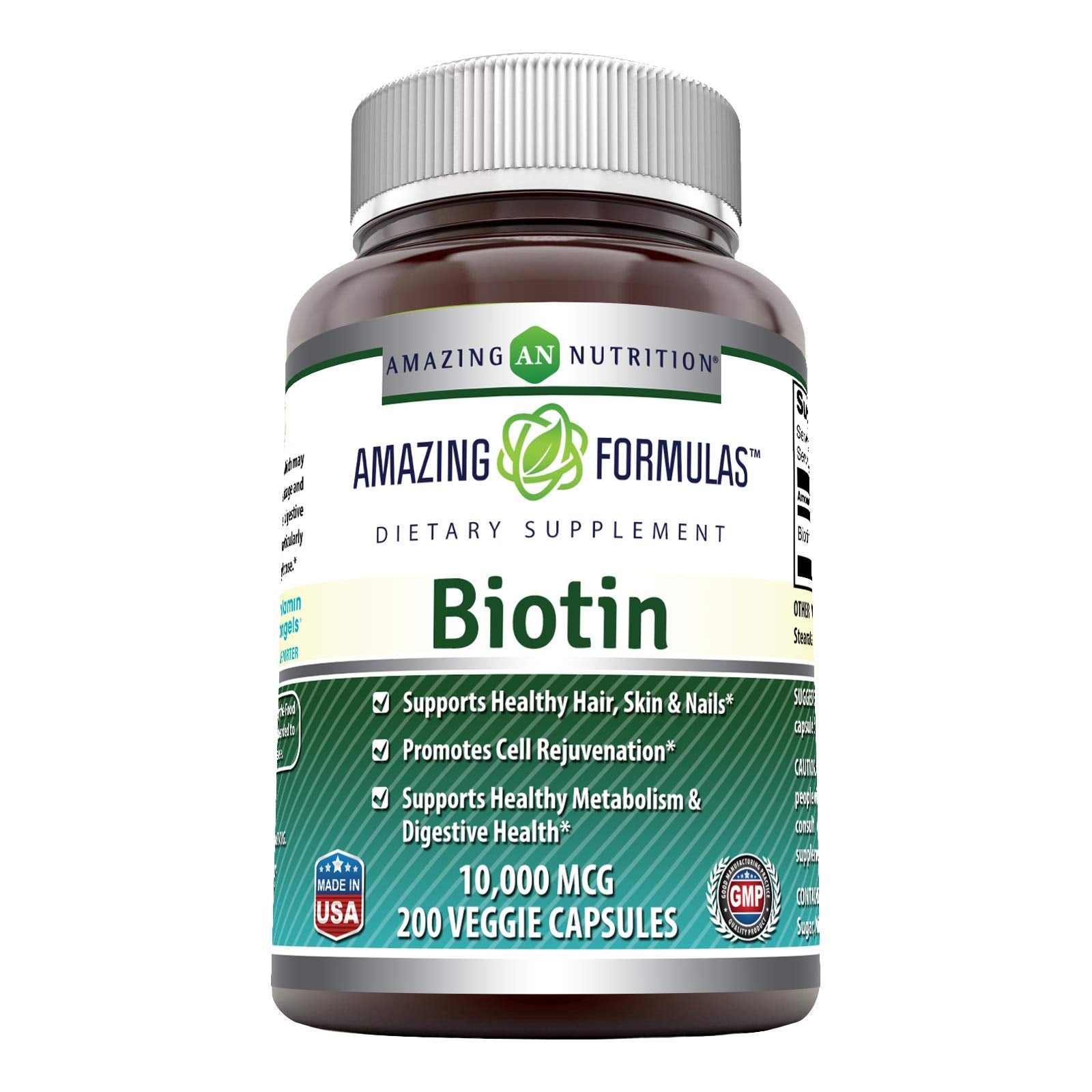 Frasco de gummies de biotina y vitamina C