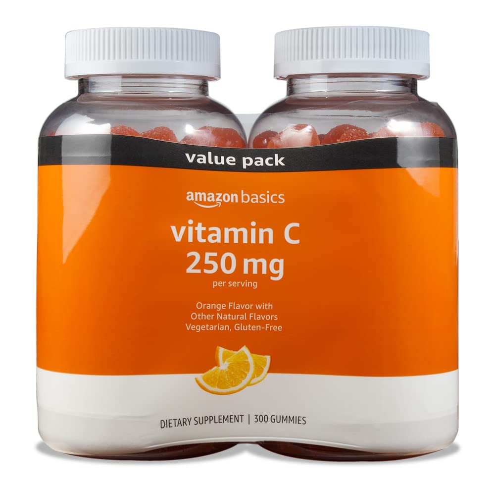 Amazon Basics gomitas vitamina c 250mg sabor naranja 300 unidades