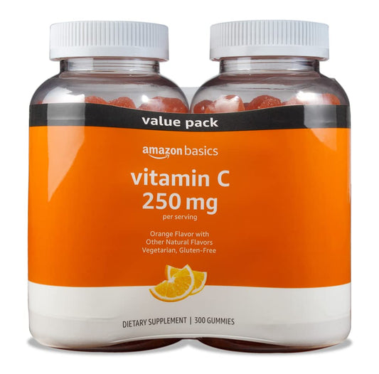 Amazon Basics gomitas vitamina c 250mg sabor naranja 300 unidades