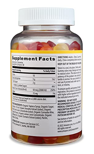 Frasco gomitas vitamina d3 2000 ui Amazon Basics