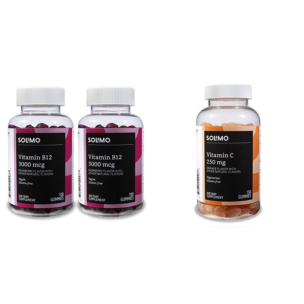 amazon basics vitaminas b12 y c gomitas paquete combinado 350 piezas