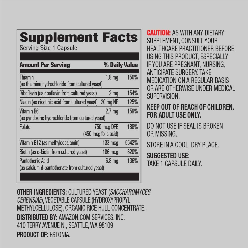 Amazon Elements suplemento vitaminas b y k2 vista lateral
