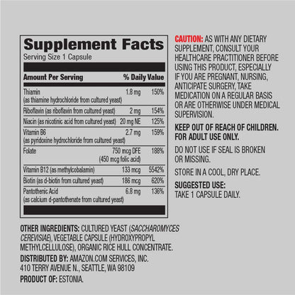 Amazon Elements suplemento vitaminas B y biotina