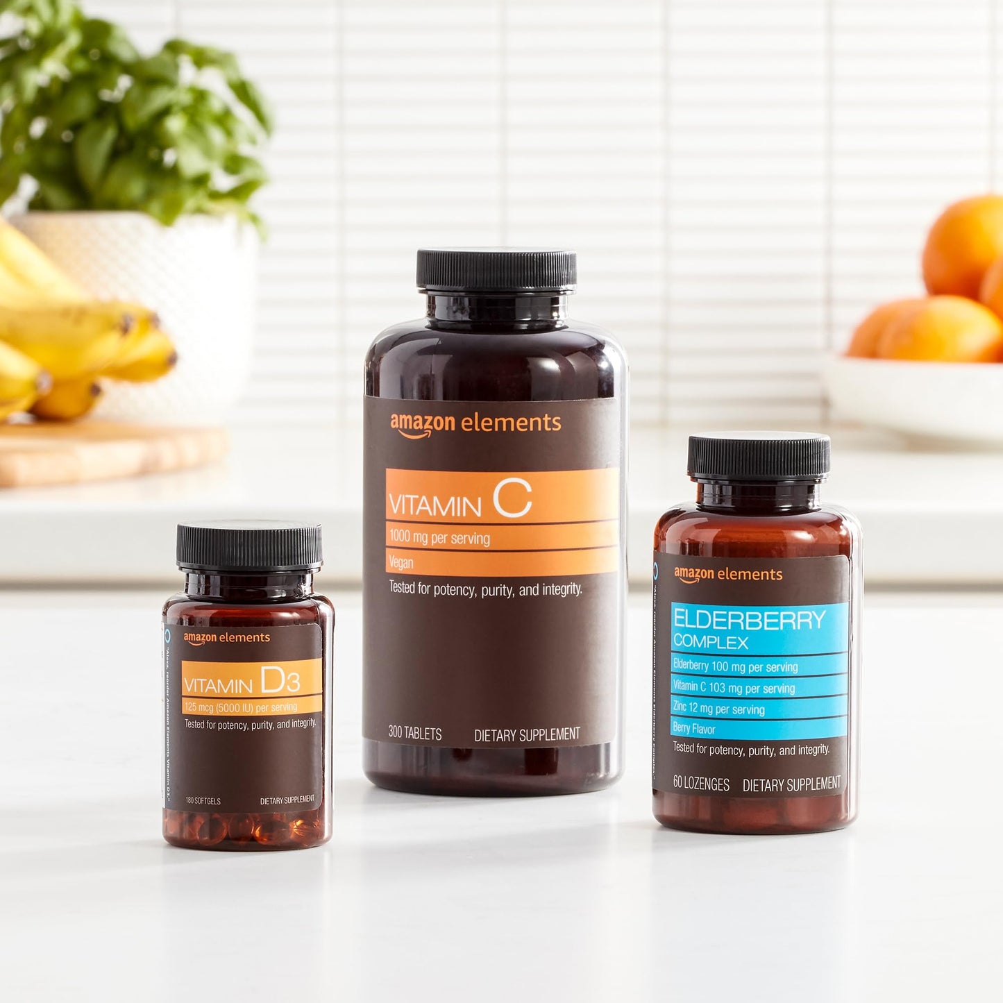 Amazon Elements vitamina c 1000mg soporte inmunológico tabletas