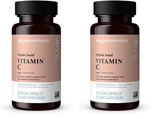 Amazon Elements vitamina c alimentos completos 60 cápsulas