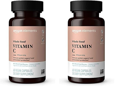 Amazon Elements vitamina c alimentos completos 60 cápsulas