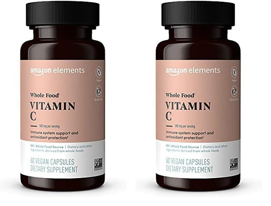 Amazon Elements vitamina c alimentos completos 60 cápsulas