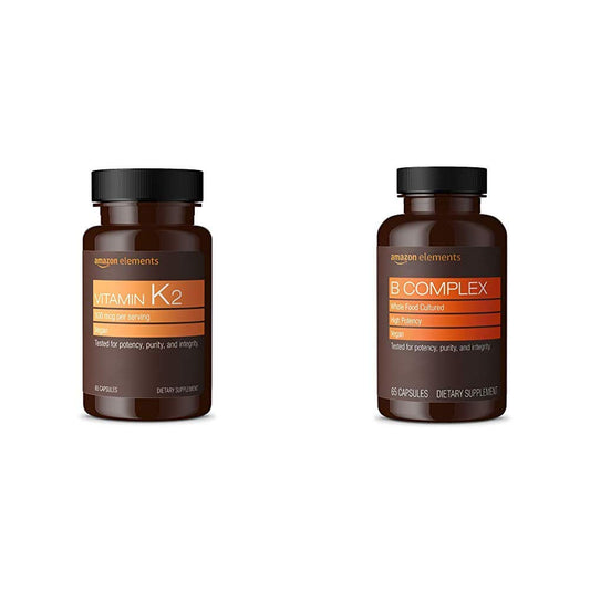 Amazon Elements vitamina k2 y complejo b paquete frontal