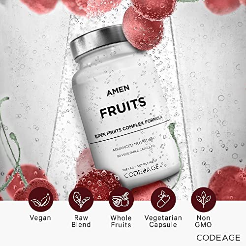Etiquetas informativas de las vitaminas Amen Fruits.