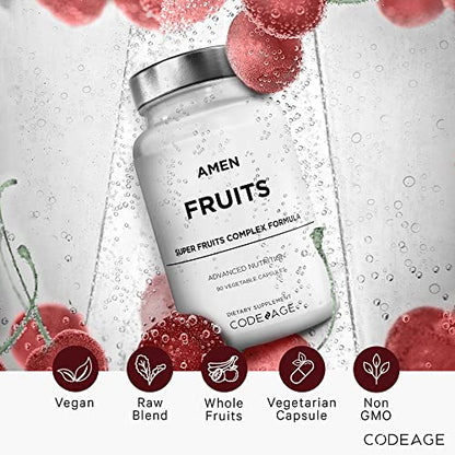 Etiquetas informativas de las vitaminas Amen Fruits.