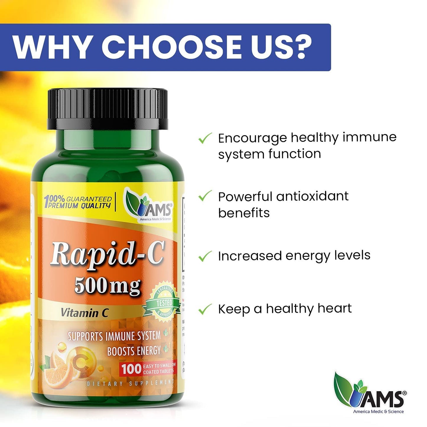 America Medic & Science Rapid-C botella de vitaminas