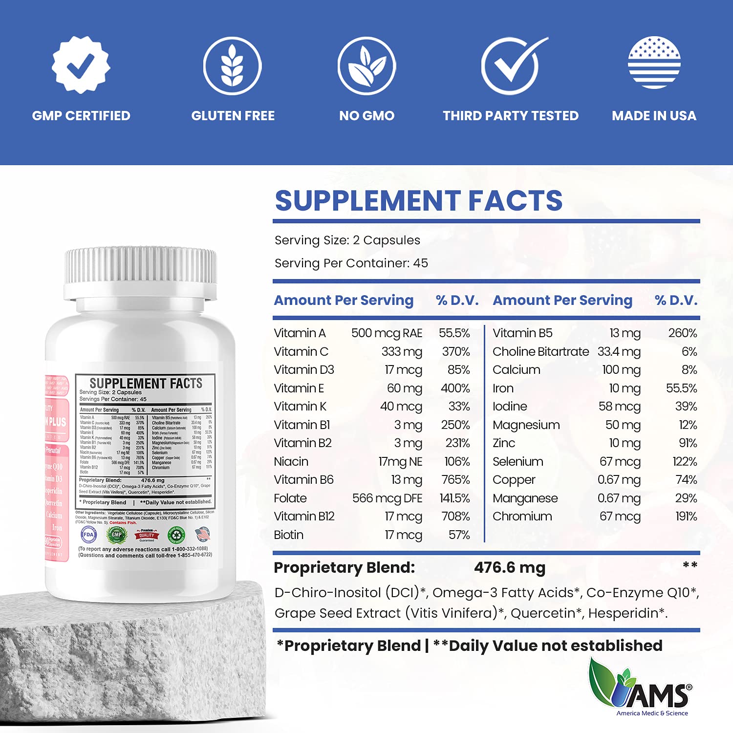 Suplemento America Medic & Science para apoyar concepción y fertilidad