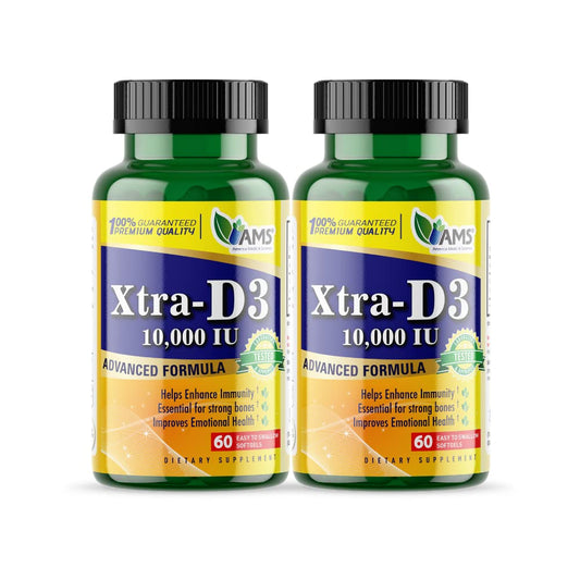 America Medic & Science Xtra D3 vitamina D3 10000 IU frasco 120 cápsulas