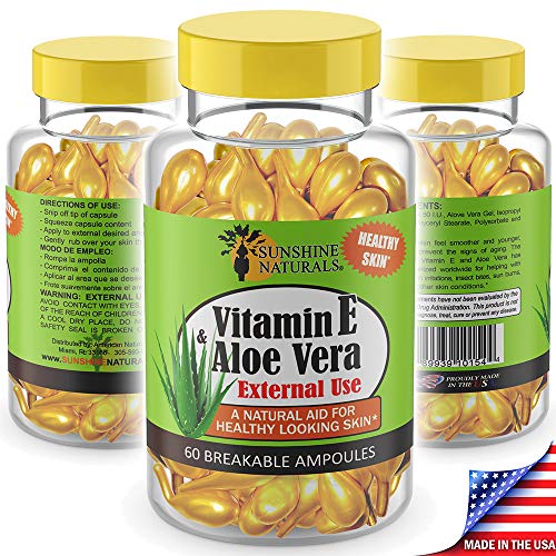 Ampollas y caja hidratante con vitamina E y aloe vera para piel suave