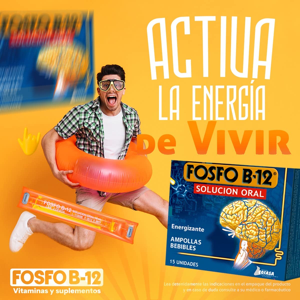 Ampollas Fosfo B-12 para fatiga física y mental