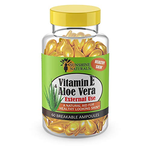 Ampollas individuales de vitamina E y aloe vera para piel seca