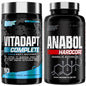 botellas de anabol hardcore y vitadapt multivitaminas de nutrex