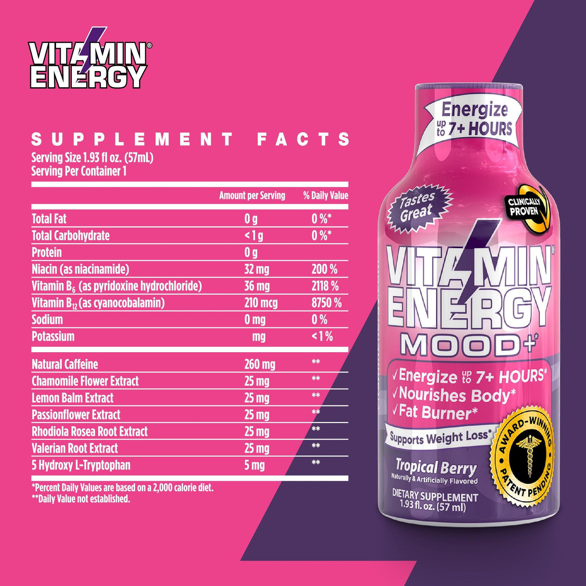 Análisis de ingredientes de Vitamin Energy sin azúcar