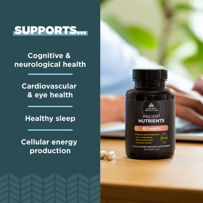 Ancient Nutrition suplemento B Complex con 8 vitaminas para energía
