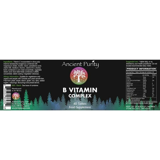 Ancient Purity suplemento vitaminas B caja lateral