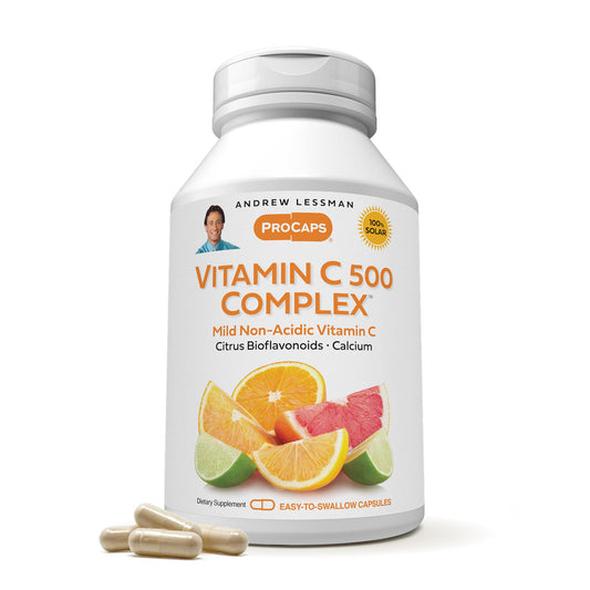 Vaso de cápsulas de vitamina C no ácida ANDREW LESSMAN 360 unidades