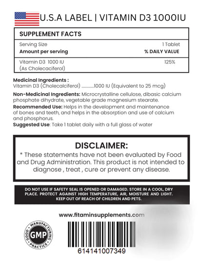 Año completo de vitamina D3 Fitamin 360 tabletas