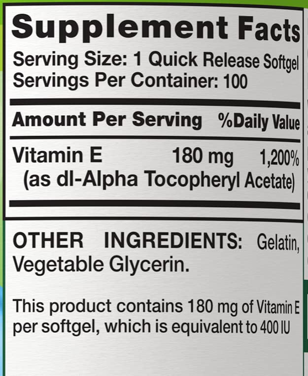 Antioxidante vitamina E alta potencia en cápsulas Nature's Truth