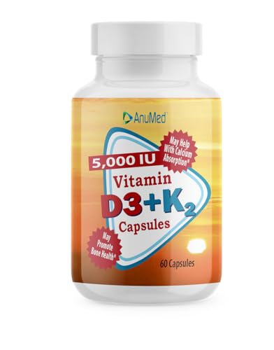 Anumed vitamina D3 5000 UI con K2 cápsulas botella 60 unidades