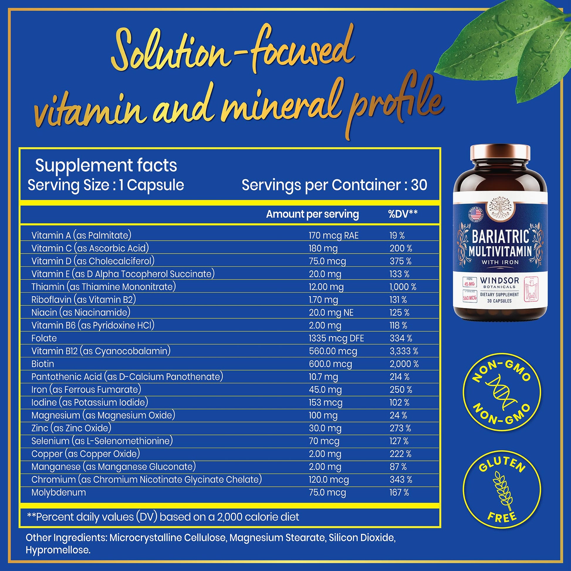 anuncio de marketing Windsor Botanical multivitaminas