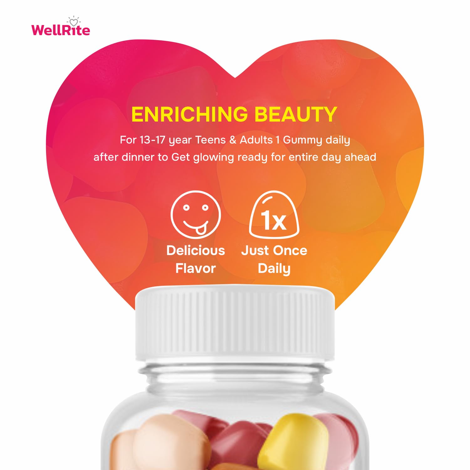 anuncio de promoción de Wellrite para cabello brillante
