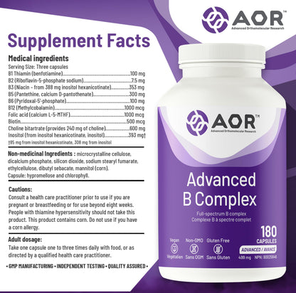 AOR Complejo B suplemento vista cercana