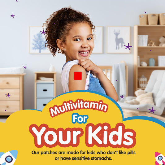 Aplicación parche multivitamínico SAMARCHAD en piel de niño
