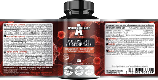 Suplemento APOLLO'S HEGEMONY vitamina b12 y ácido fólico