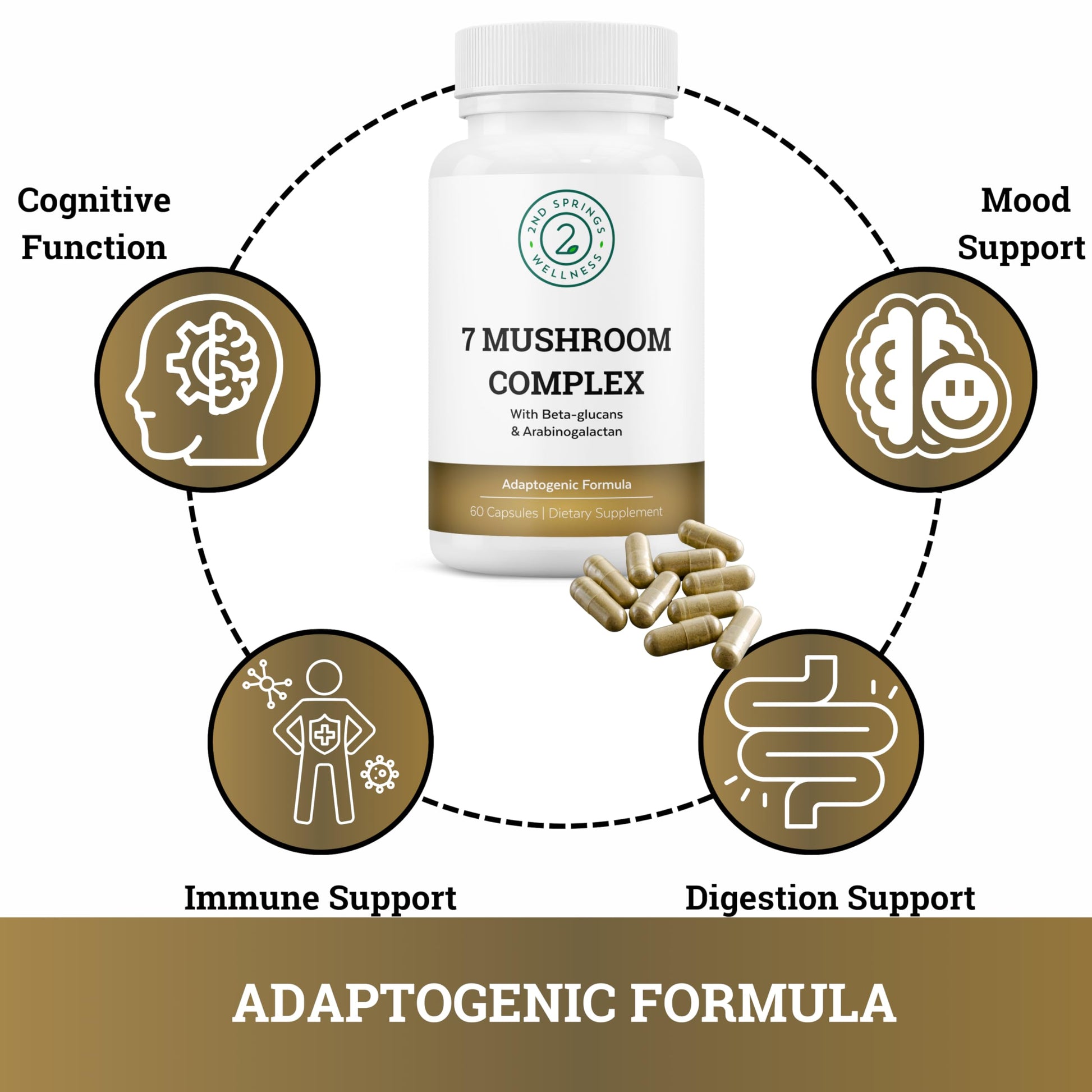 Apoyo cognitivo con complejo B-100 y hongos orgánicos