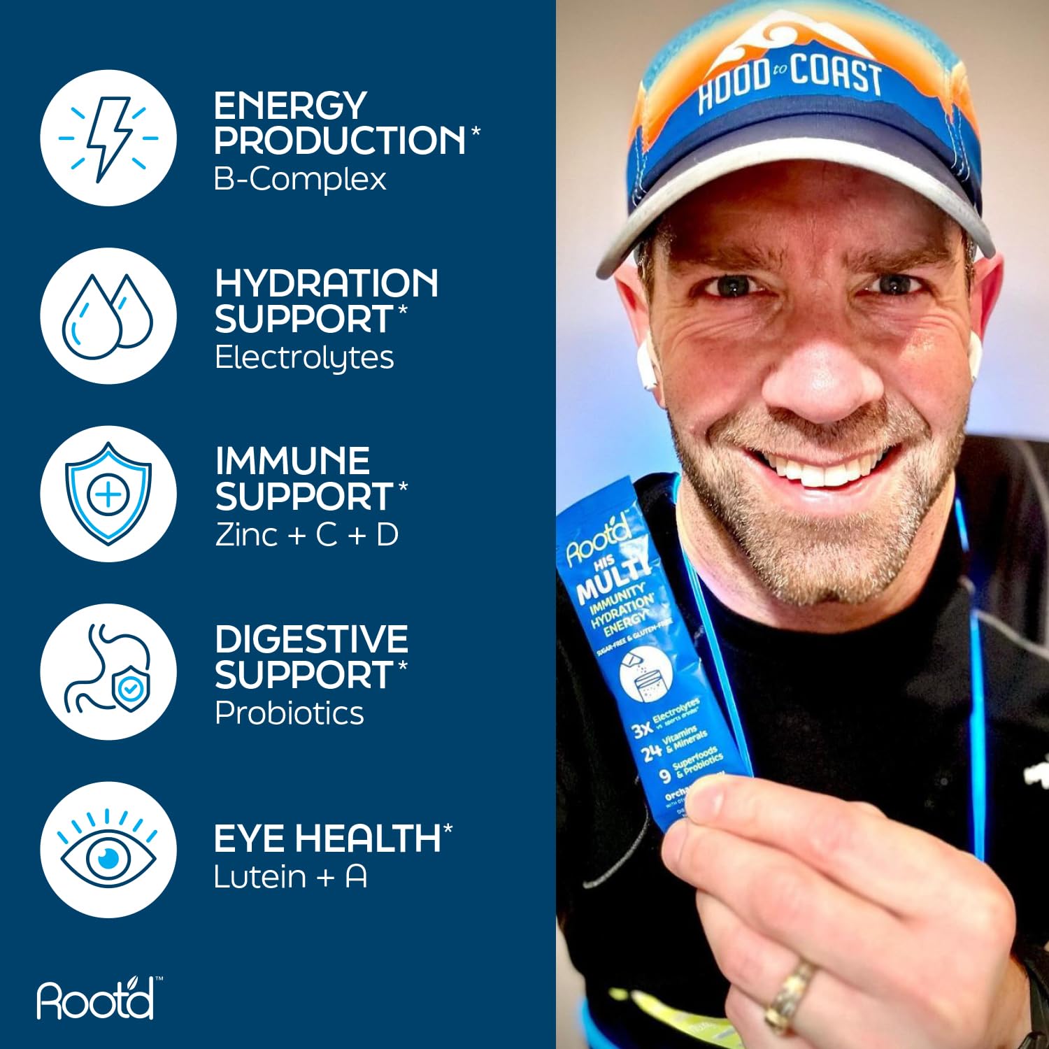 Apoyo energético con Root'd multivitamínico.