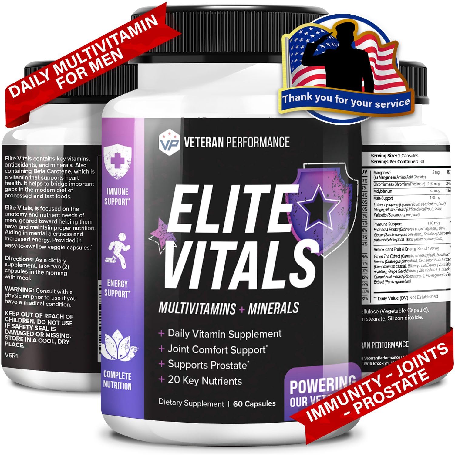 Apoyo a la energía y salud masculina con Elite Vitals.