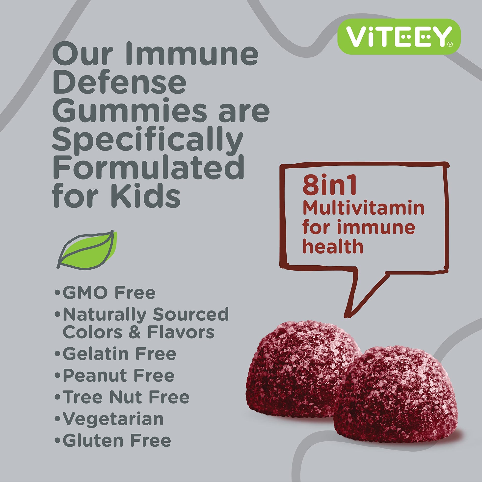 Apoyo natural inmune con gomitas multivitamínicas para niños