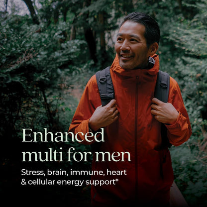 Apoyo multivitamínico avanzado para hombres.