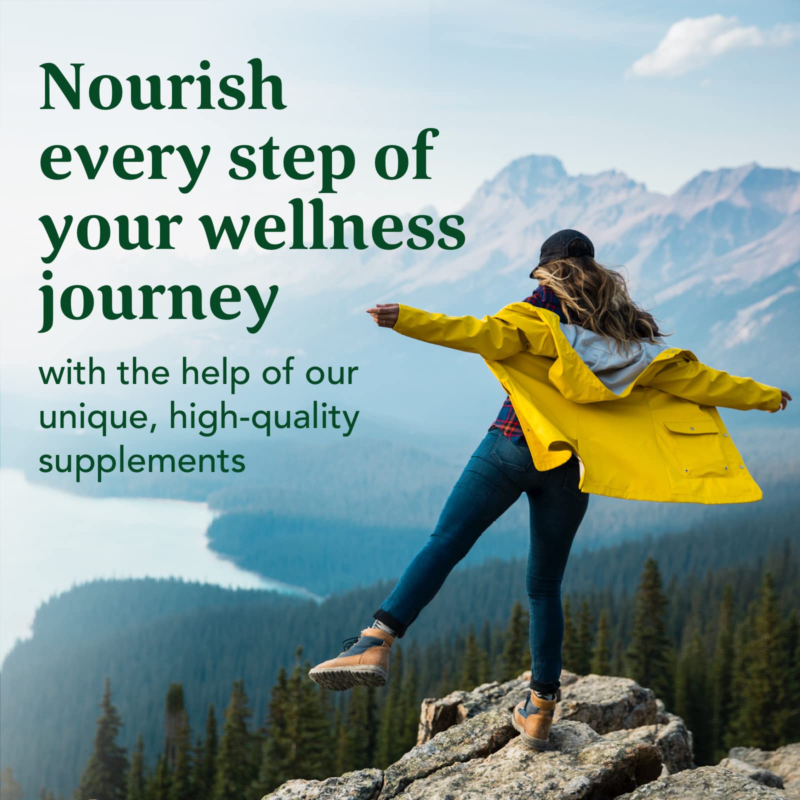 Apoyo multivitamínico MegaFood en paisajes naturales