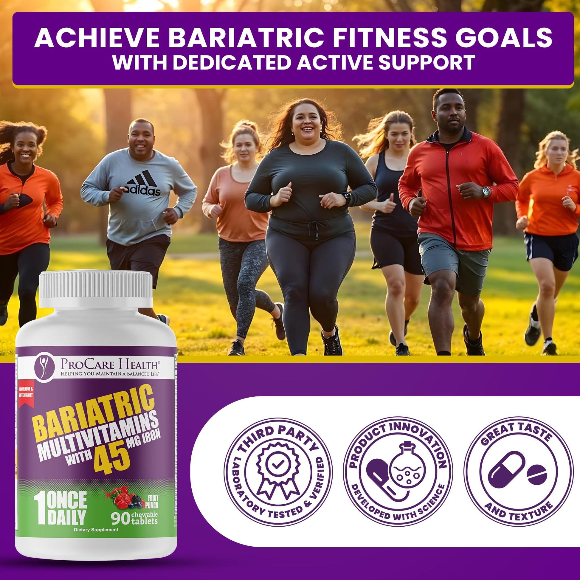 Apoyo nutricional óptimo para la salud bariátrica con multivitamínico ProCare.