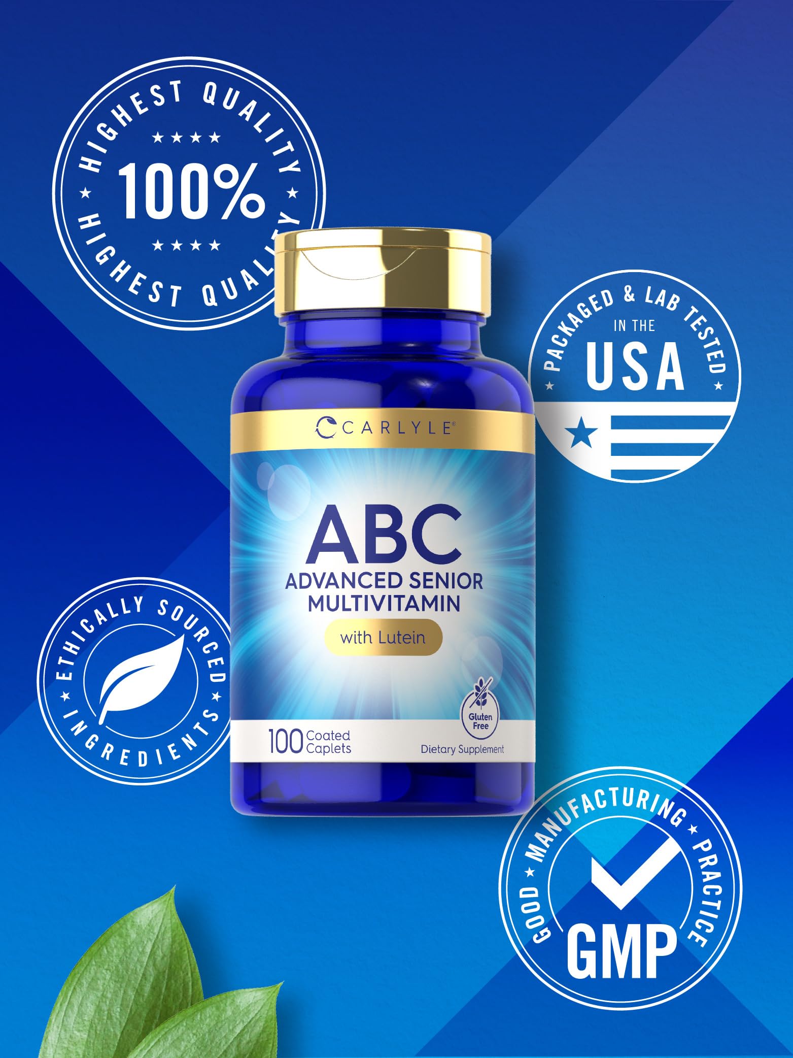 Apoyo en nutrientes clave Carlyle senior multivitaminas.