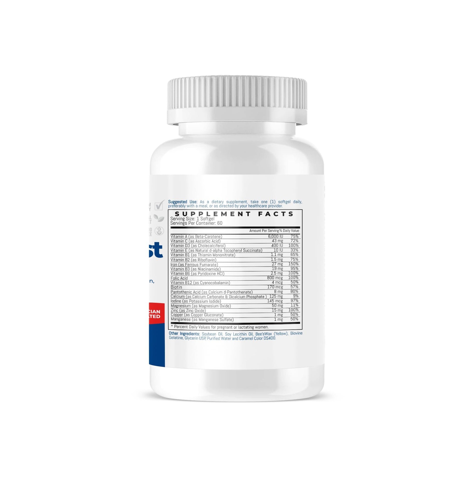 Apoyo prenatal vitaminas ácido fólico hierro vitaminas C y E