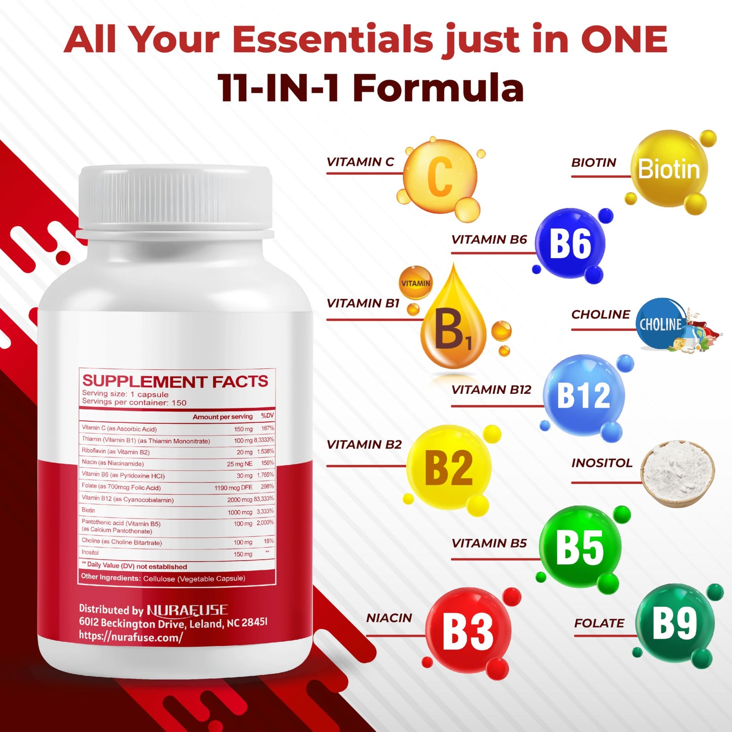 Apoyo salud cerebral con complejo vitaminico NURAFUSE