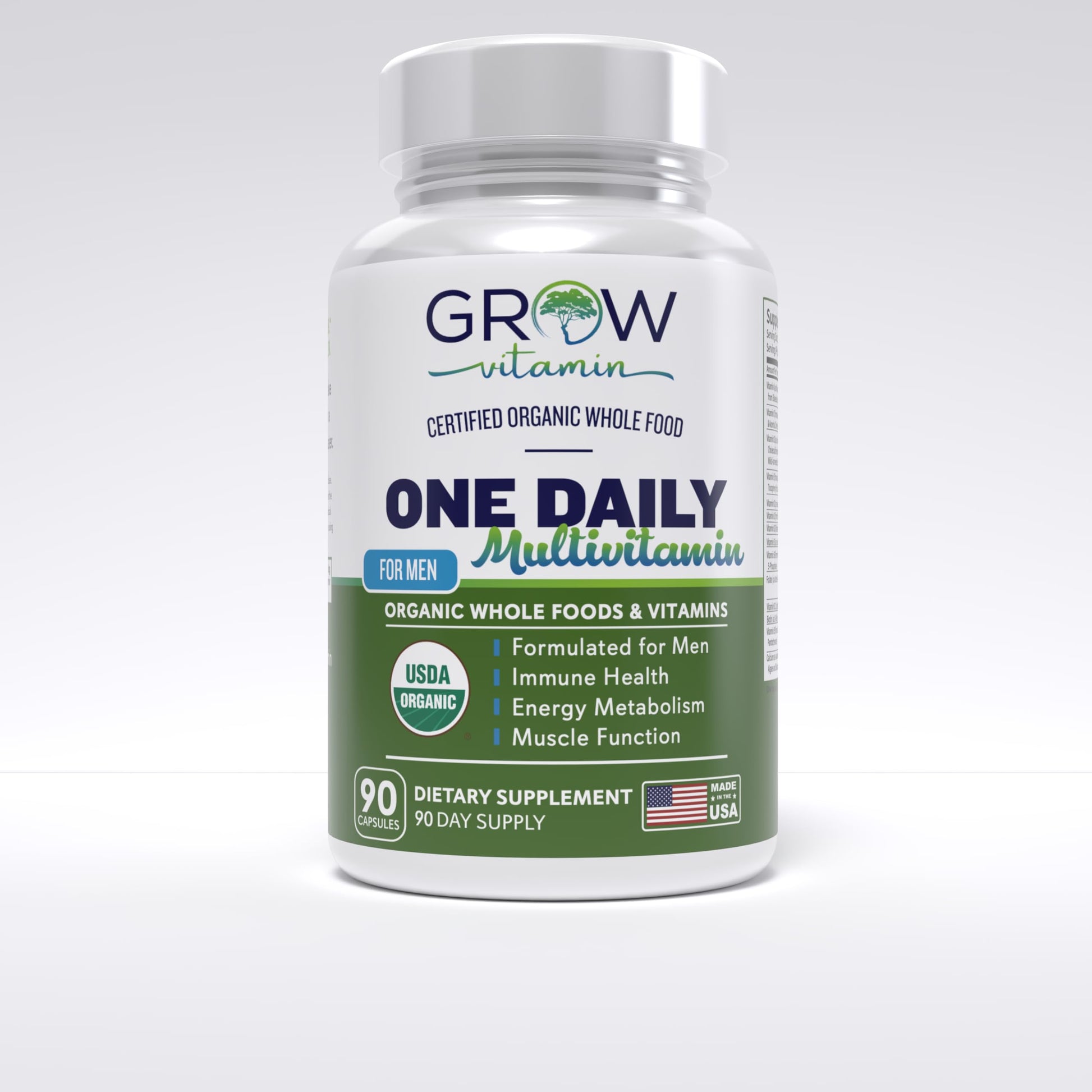 Apoyo diario a la salud de hombres con Grow Vitamin.