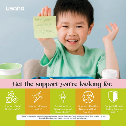 Apoyo en salud infantil con multivitaminas Usanimals.