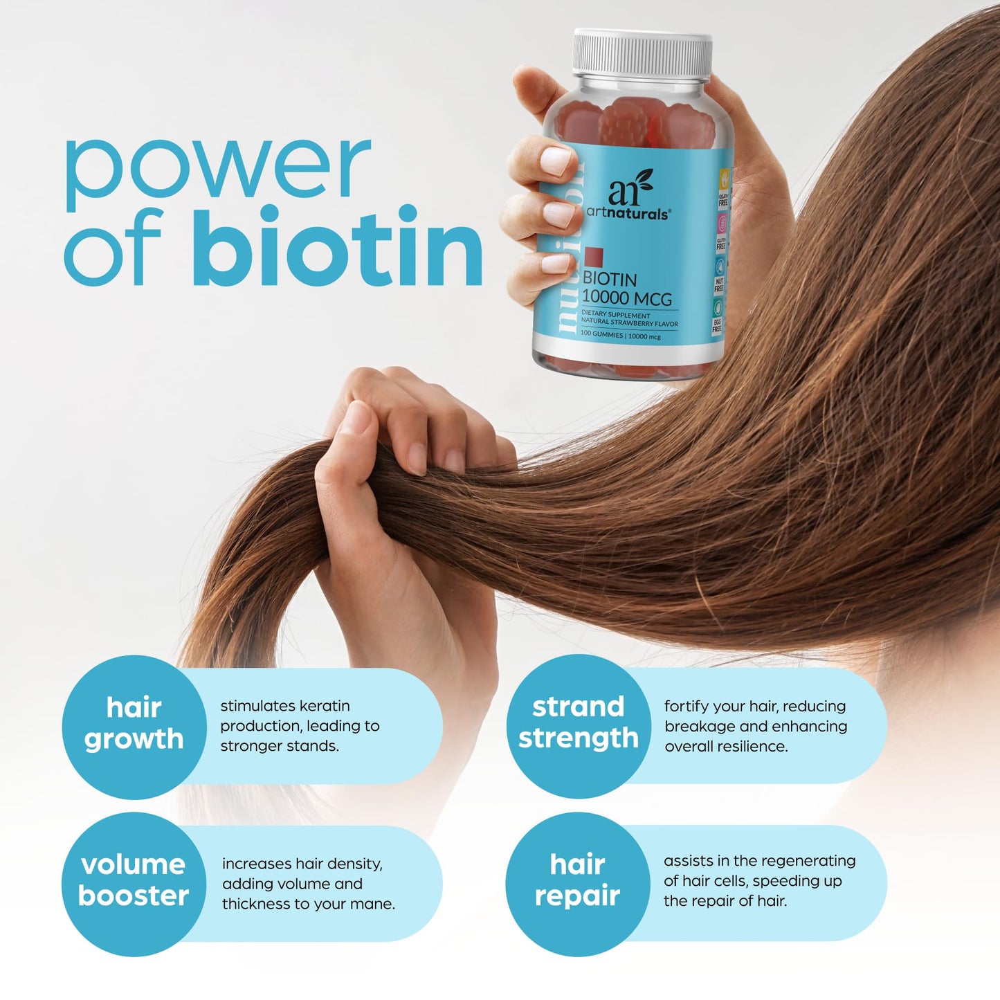 Gomitas de biotina para cabello y uñas