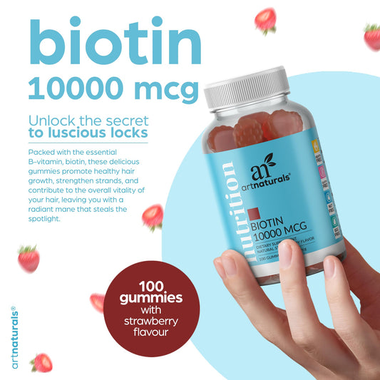 Paquete de gomitas de biotina sabor fresa