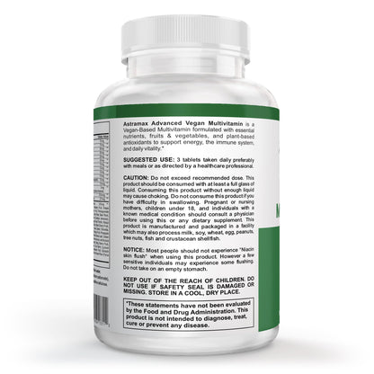Tabletas multivitamínicas veganas Astramax para vitalidad diaria